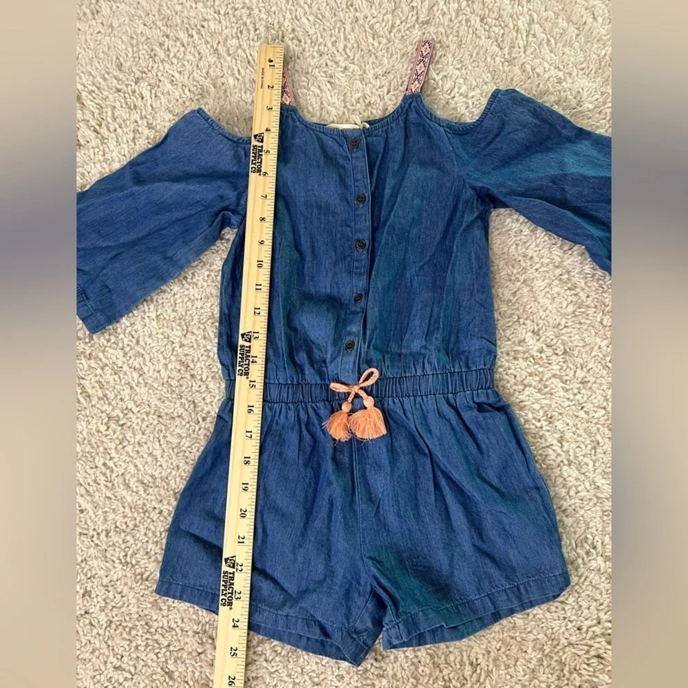 Kids Size 6 Jessica Simpson Blue Denim Romper NWT